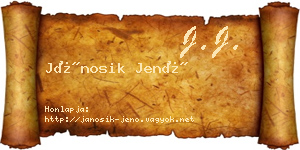 Jánosik Jenő névjegykártya